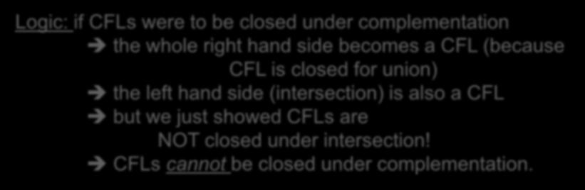 whole right hand side becomes a CFL (because CFL is closed for union) the left hand side (intersection) is
