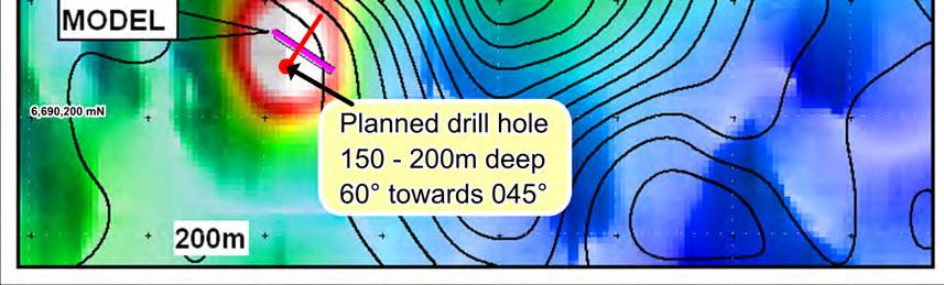 drill holes targeting modelled EM plate conductor on
