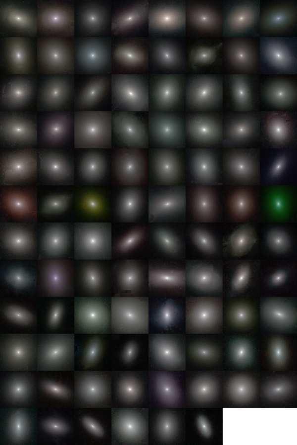 THE CARNEGIE-IRVINE GALAXY SURVEY. III. 3 FIG. 1. Mosaic of three-color, star-cleaned images of the 94 elliptical galaxies in our sample.