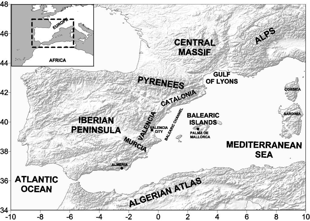 2048 V. Homar et al.: Numerical study of the October 2000 torrential precipitation event over eastern Spain Fig. 1. The western Mediterranean area. The map includes locations referred to in the text.