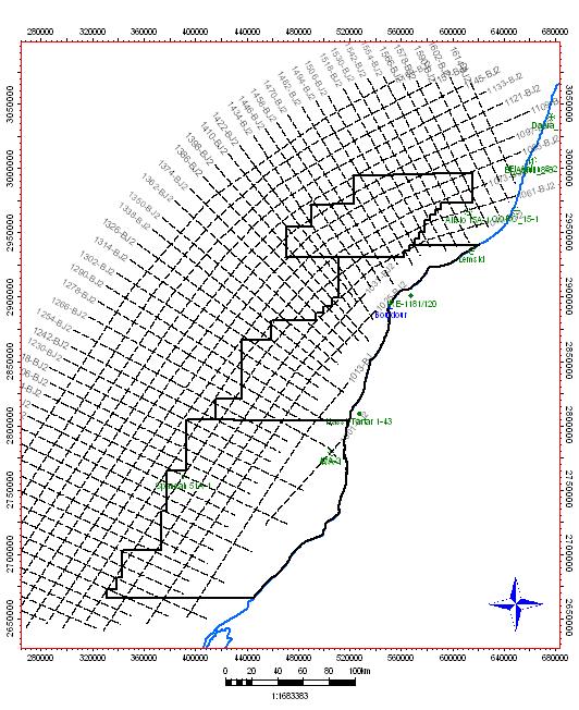 Cretaceous 0 5 Km Amalgamated channels W 1314-BJ2 E Traps :