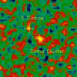 Figure 7: A simulated INTEGRAL{IBIS image of the hard X-ray emission from the Coma cluster in the 40{120 kev band.