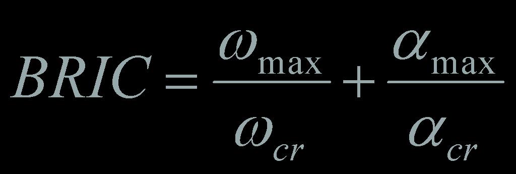 BRIC Formulation ω max and ω cr -> maximum and critical rotational velocities