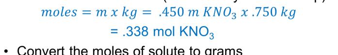 How many grams of KNO 3 are
