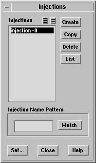 19.9 Setting Initial Conditions for the Discrete Phase Figure 19.9.4: The Injections Panel Creating Injections To create an injection, click on the Create button.