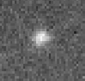 Figure 1. Real (left) and simulated (right) images of Pluto Charon system for 27 th March 2003 (not in the same scale).