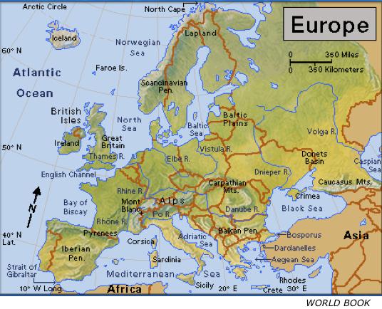 Europe as a Region 6 Activity #2 Analyze the information on the maps and answer the geographic