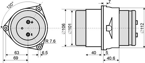 Code: PBT 101 (for capacitor ØD = 101mm) Features of Safety-Holders Eigenschaften der