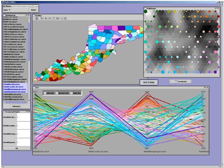 Map display on the desktop Also can leverage emerging geostatistical software packages with multi-framed display of