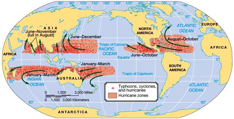 Hurricane Climatology 1. Warm Water SST > 26 C (80 F) 2.
