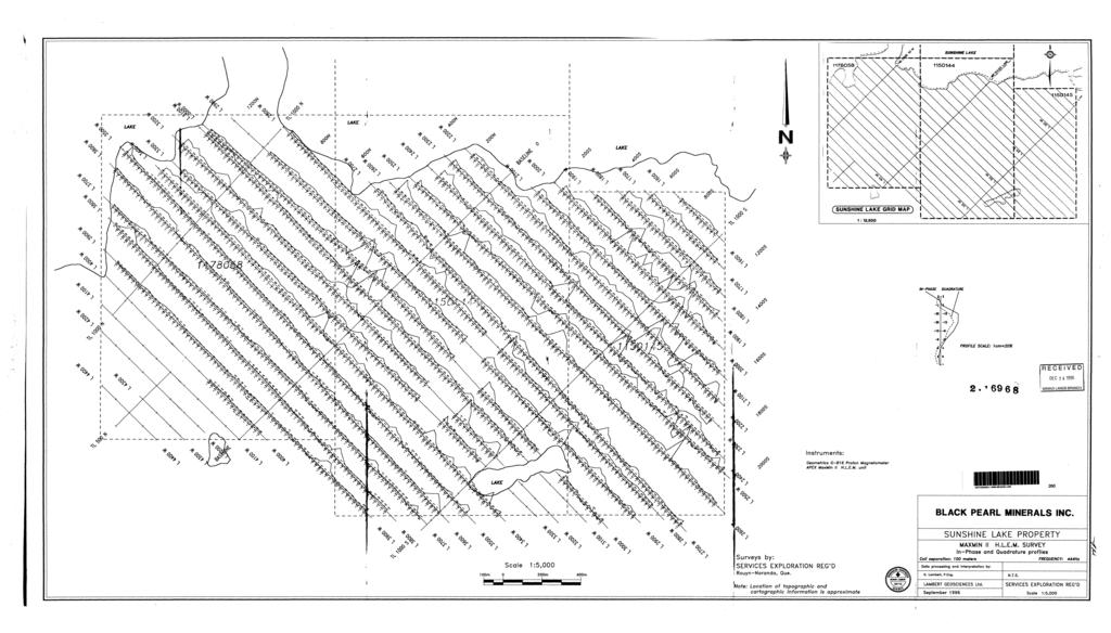 \ (SUNSHINE LAKE GRID MAP) I 1 : 12,500 IN-PHASE QUADRATURE PROFILE SCALE: 1cm=20% RECEIVED 2.