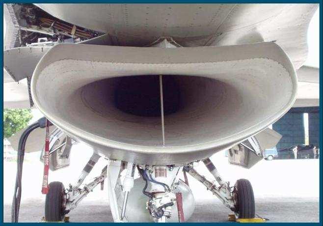 Jet engine air intake scattering Jet engine air intake closed by