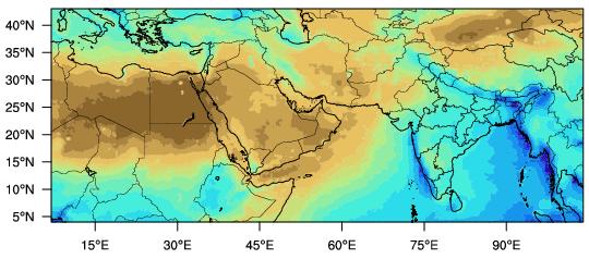 Even at 36-km resolution, the WRF model is able to simulate the strong precipitation gradient at the southwestern corner of the Arabian Peninsula and the Red Sea, the higher precipitation amounts