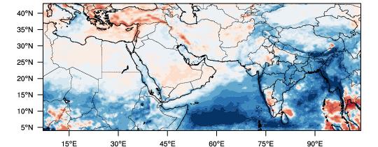 Figure 22 shows the regional change in precipitation for the RCP45 and the RCP85 relative to the