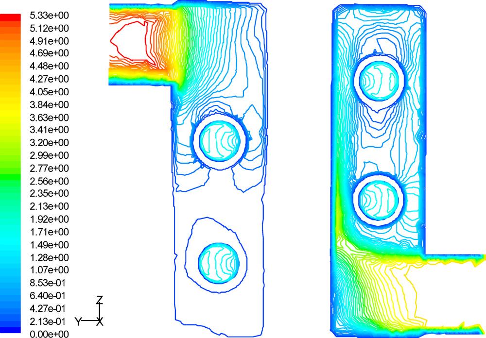 Marked differences in overall heat transfer coefficients are observed between (i) temperature dependent properties and (ii) constant properties used in CFD calculations.
