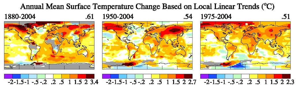 magnitude of the warming is confirmed by numerous proxy data, including temperature profiles in thousands of boreholes around the world, the rate of world-wide melting of glaciers, earlier spring