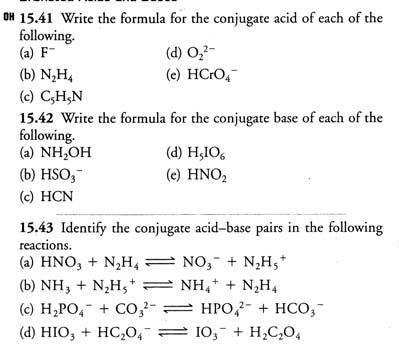 conjugate acid/base pairs C 2 3 O 2 (aq) + NaO (aq) NaC 2 3 O 2 (aq) + 2 O (l) acid base conjugate base conjugate acid Whenever an acid-base reaction occurs: 1) the product that is acid minus + is