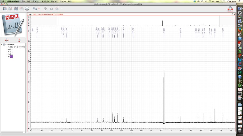 S. 1 C NMR (10 MHz, CDCl at 2 K) spectrum of the new