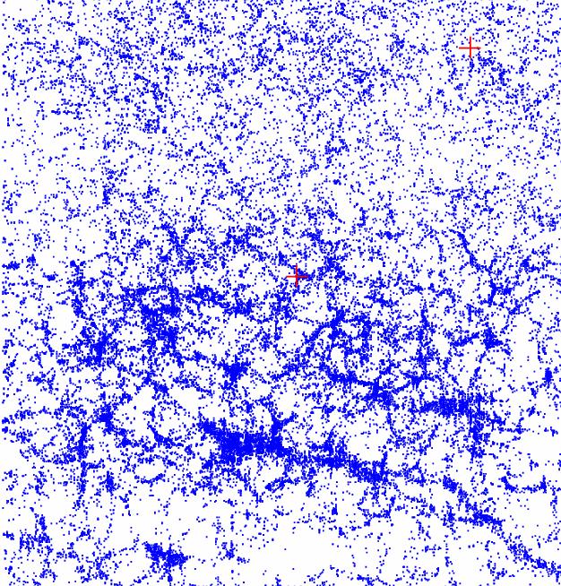 Part of the map of the Universe The structure of the universe every dot a galaxy Part of the Sloan Survey