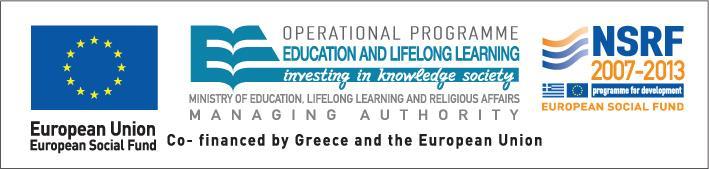 Acknowledgements This research has been co-financed by the European Union (European Social Fund ESF) and Greek National Funds through the Operational Program "Education and Lifelong Learning" of the