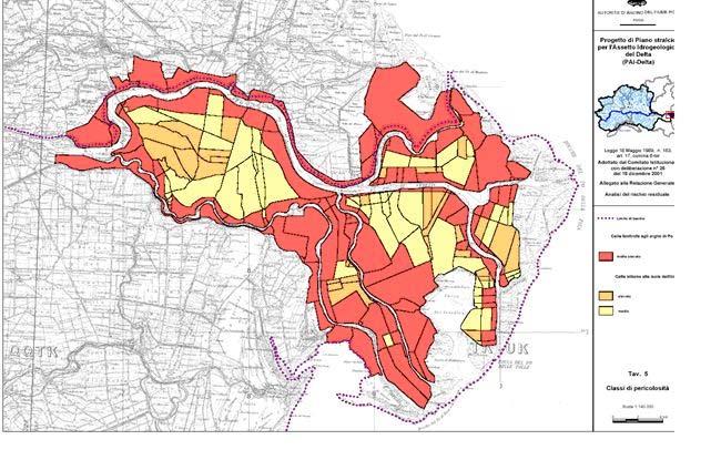 Flood risk map the Po Delta Autorita' di Bacino del fiume Po, Progetto di