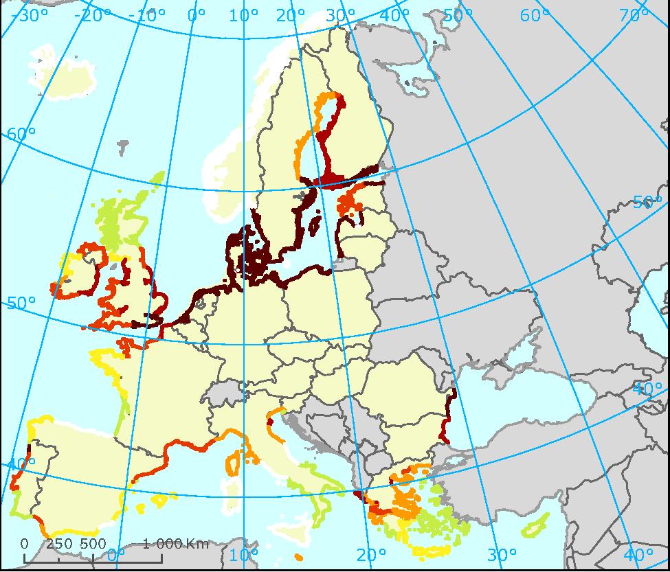 EU Water Framework Directive - river basin districts include coastal