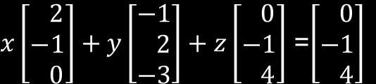 system: Matrix Form: Ax = b Column formulation: The solution is
