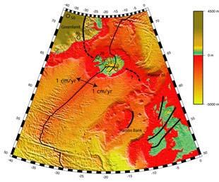 North Atlantic/Iceland Hotspot Circles indicate hypothesised locations of an Icelandic
