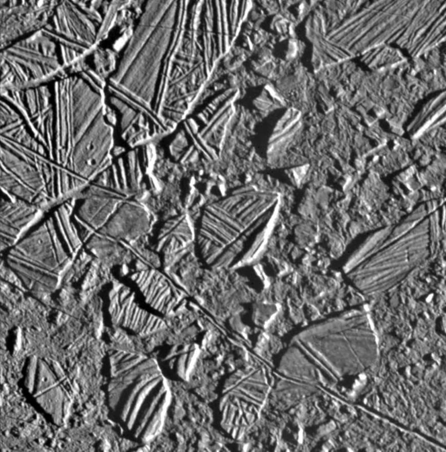 The Icy Crust of Europa Galileo flybys gave us a closer look.