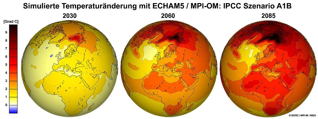 Climate change in the Arctic Simulated Temerature