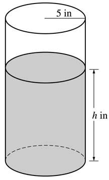 00 SCORING GUIDELINES A coffeepot has the shape of a cylinder with radius inches, as shown in the figure above.