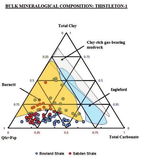special topic first break volume 33, February 2015 Figure 4 Mineral ternary plot comparing the Bowland and Sabden shales with American analogues.