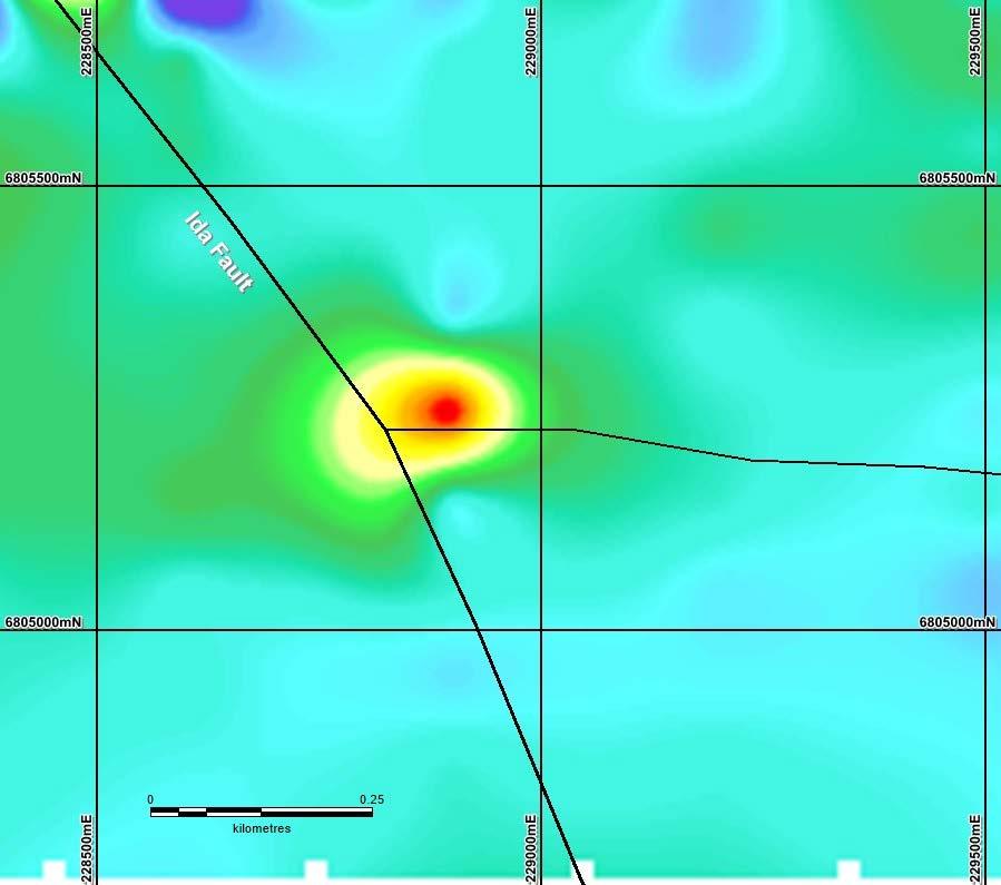 ASX / MEDIA RELEASE Figure 3 the SAMSON EM image for the EM target on the Ida Fault shown in Channel 18 (44ms).