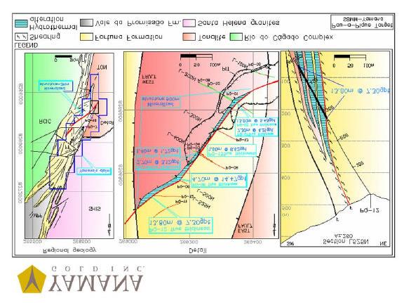 Figure 1: Geological plan maps and Cross Section of