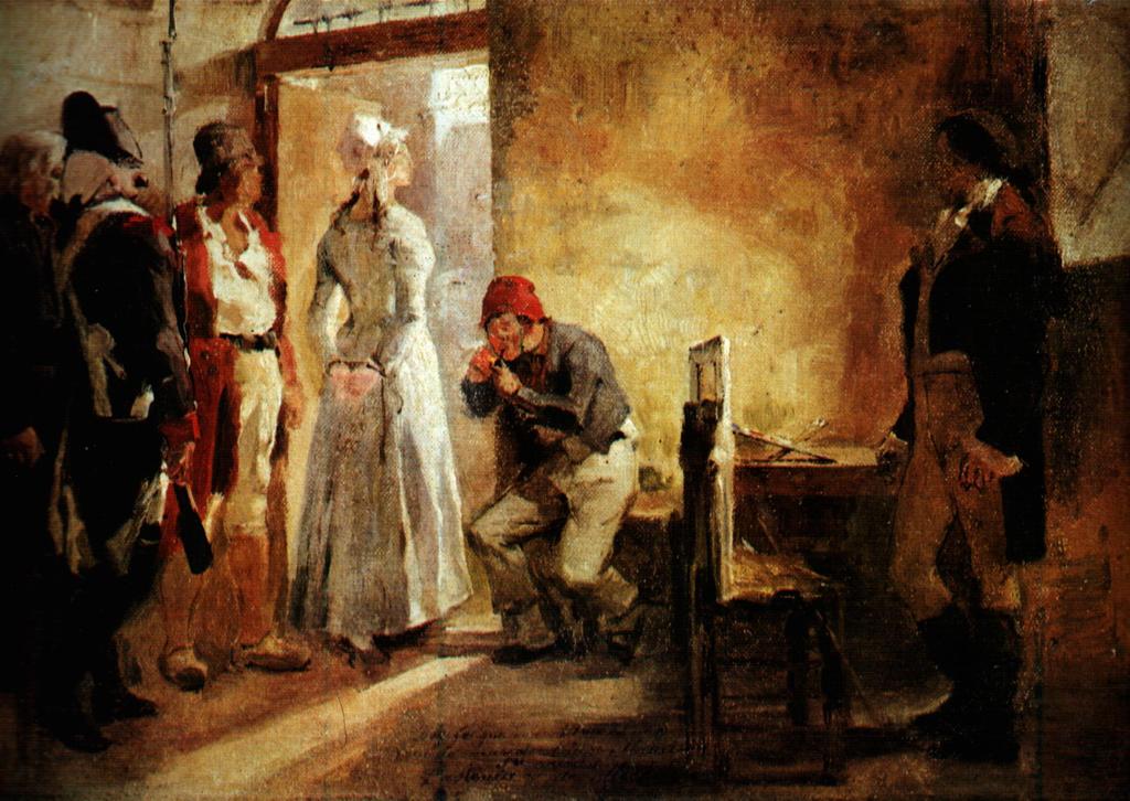 {Charlotte Corday, guillotined at 25 by { by Charles Sanson, executioner