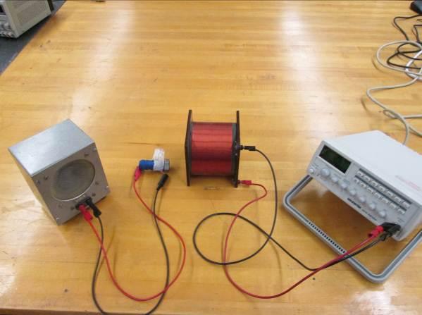 Build the circuit: Put an AC signal through a (primary) coil by using a Function Generator (aka signal generator ). This will create a changing magnetic field.
