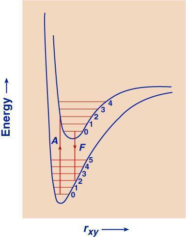 Franck Condon principle As stated above the width of electronic absorption bands in liquid samples is due to their unresolved vibrational structure.