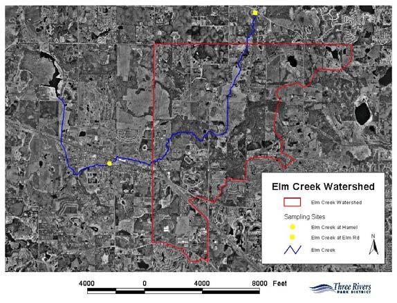 Elm Creek Elm Creek drains 3,072 acres of the undeveloped northwestern corner of Plymouth (Figure 5).