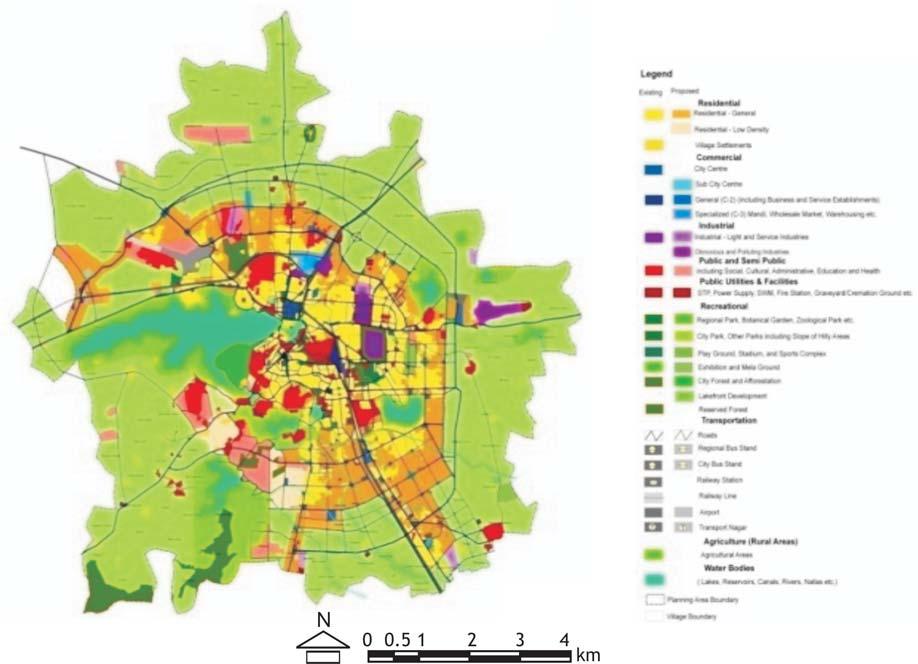 Fig. 2 Proposed Land Use Map of Bhopal-2021 Source: Bhopal Development 2021 (Draft), Directorate of Town & Country Planning, M.P. The classification for proposed LU map for Bhopal master plan 2021 is of Level IV which is shown in Fig.