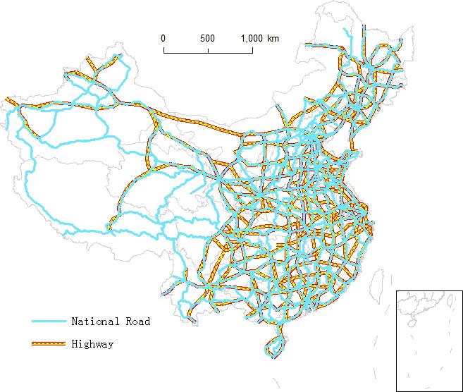 Analysis of the Tourism Locations of Chinese Provinces and Autonomous Regions Fig. 2. National road and highway system in China. 4. Analysis of the Conditions of China s Tourism Locations 4.1.