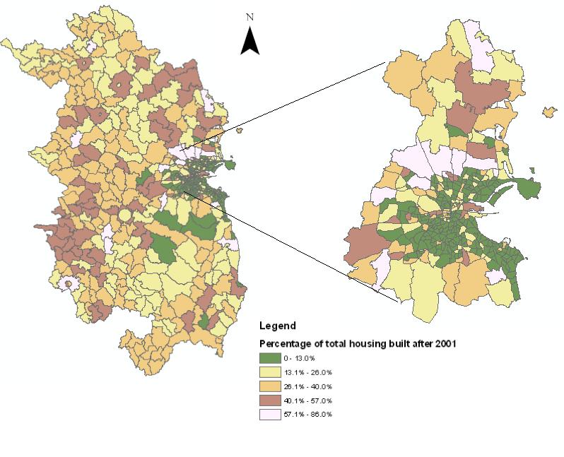 AUTHORS SURNAMES: Brief Title 4-5 th September, Proceedings ITRN2014 FIGURE 1: Percentage of new housing built since 2001 The construction of new, high-density housing in the periphery GDA has