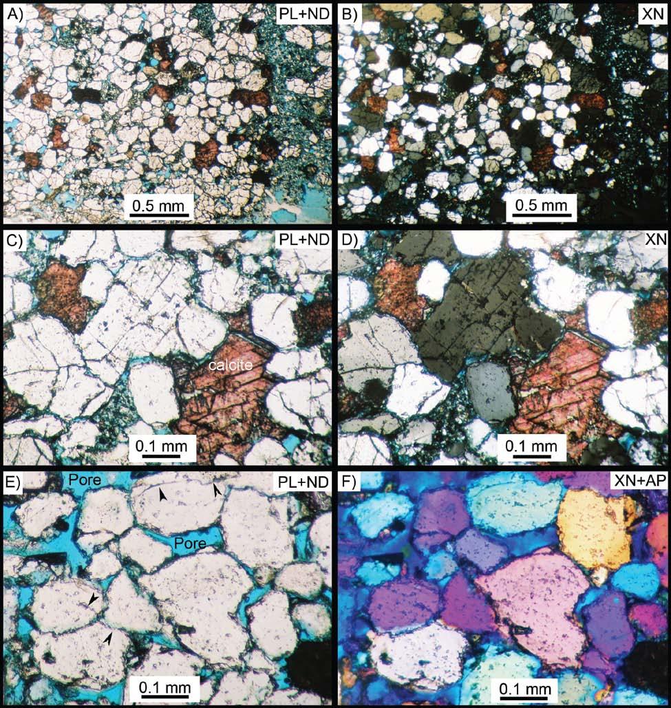 Supplemental Figure 13. Photomicrographs from samples of cemented channel materials in the Salt Wash Member of the Morrison Formation (stop 7; Figure 12).