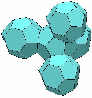 It is one of the typical shapes of the Voronoi cells surrounding the atoms of a Frank- Kasper phase.