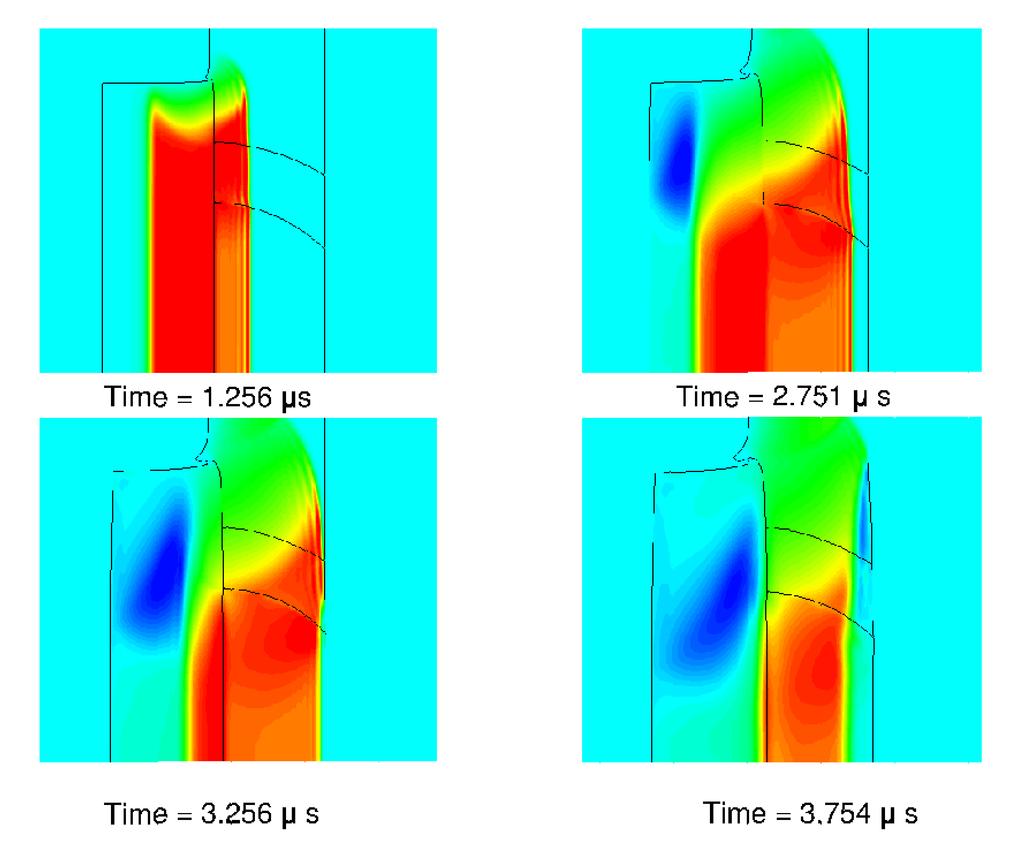 8 David C. Wood et al. Fig. 10 Behaviour of shock in Autodyn TM model in materials due to the inherently intrusive nature of the encapsulated lateral manganin stress gauges employed.