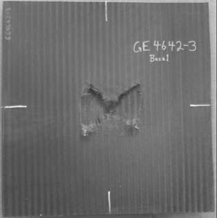 (a) Front (b) Back Figure 4.6 M36[0 /±60 ] composites plate after impact at 192 m/s.