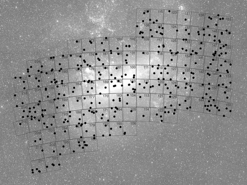 212 A. A. Fig. 5. Positions of HPM stars found (black dots) in the foreground of the LMC (upper panel) and SMC (lower panel).