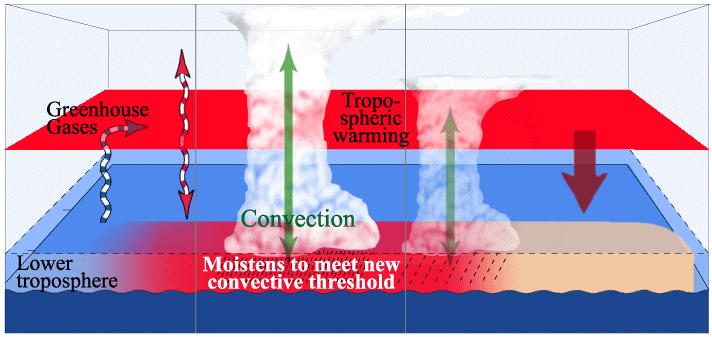 The Rich-get-richer mechanism Formerly M (anomalous Gross Moist Stability) mechanism1 Center of convergence zone: incr.