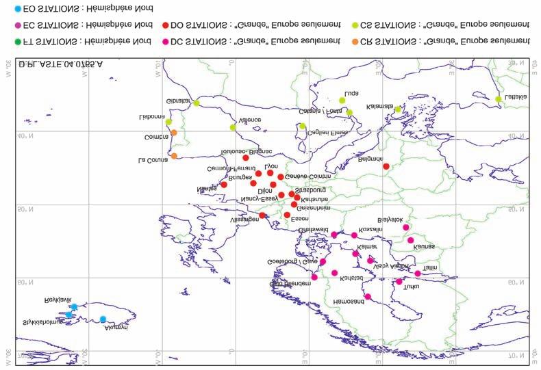 126 ANDRIEU-PONEL V. et al. FIG. 6. Location of meteorological stations used in the rule-based downscaling regional method to characterise climate states in the M/HM region.