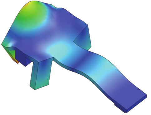 and determine the possible resonant frequencies a finite element method (FEM) analysis has been performed in SolidWorks software package environment. Fig. 5 shows the first five modes.