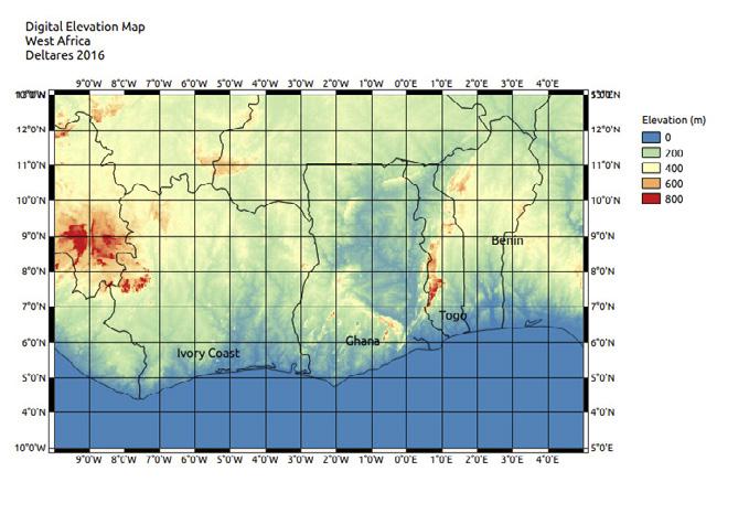 The model carries out hydrological simulations based on a Digital Elevation Map (DEM), land use and soil maps, precipitation and temperature data, and evapotranspiration data.